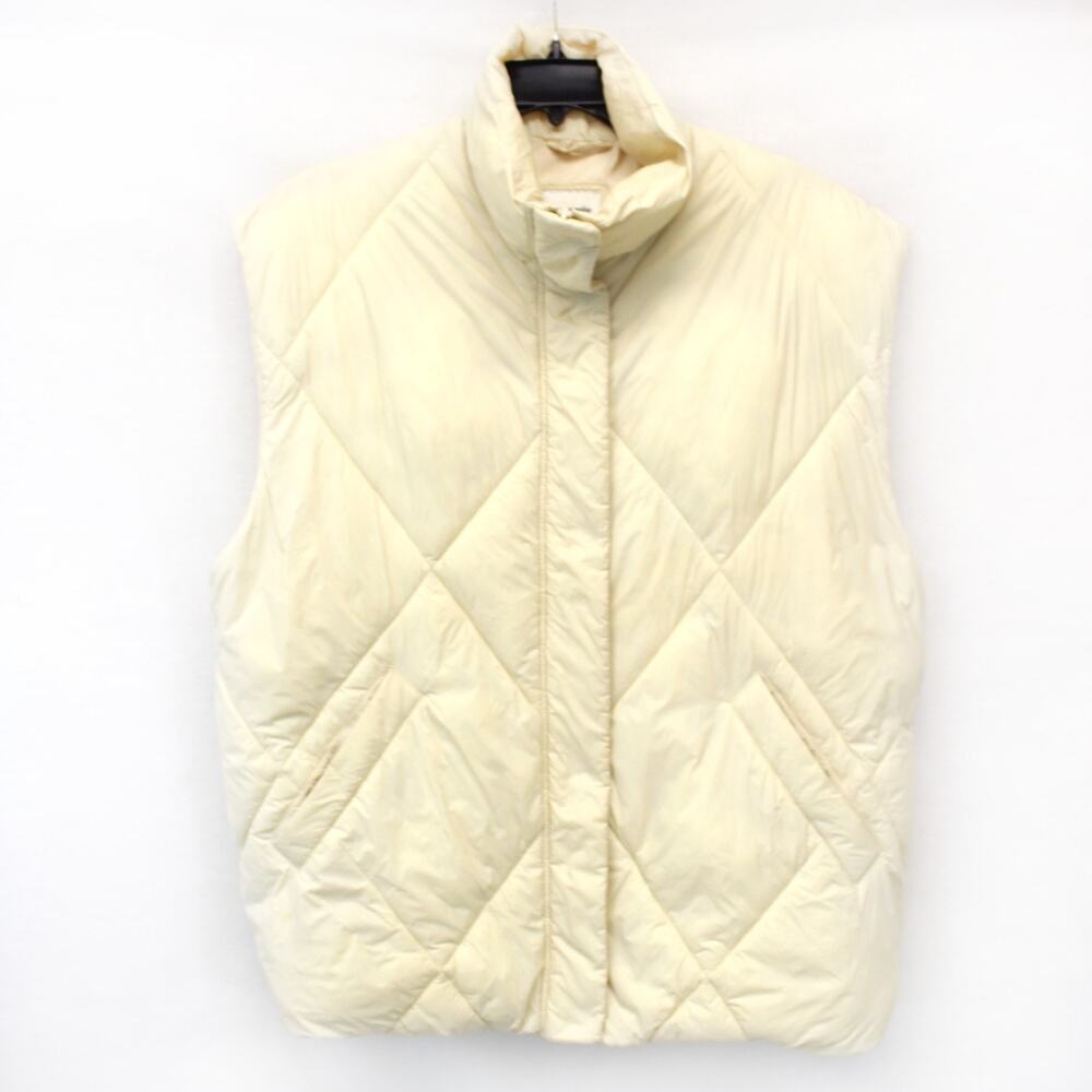 Abercrombie & Fitch Quilted Puffer Vest Stand Collar Zip Sleeveless Pocket Large